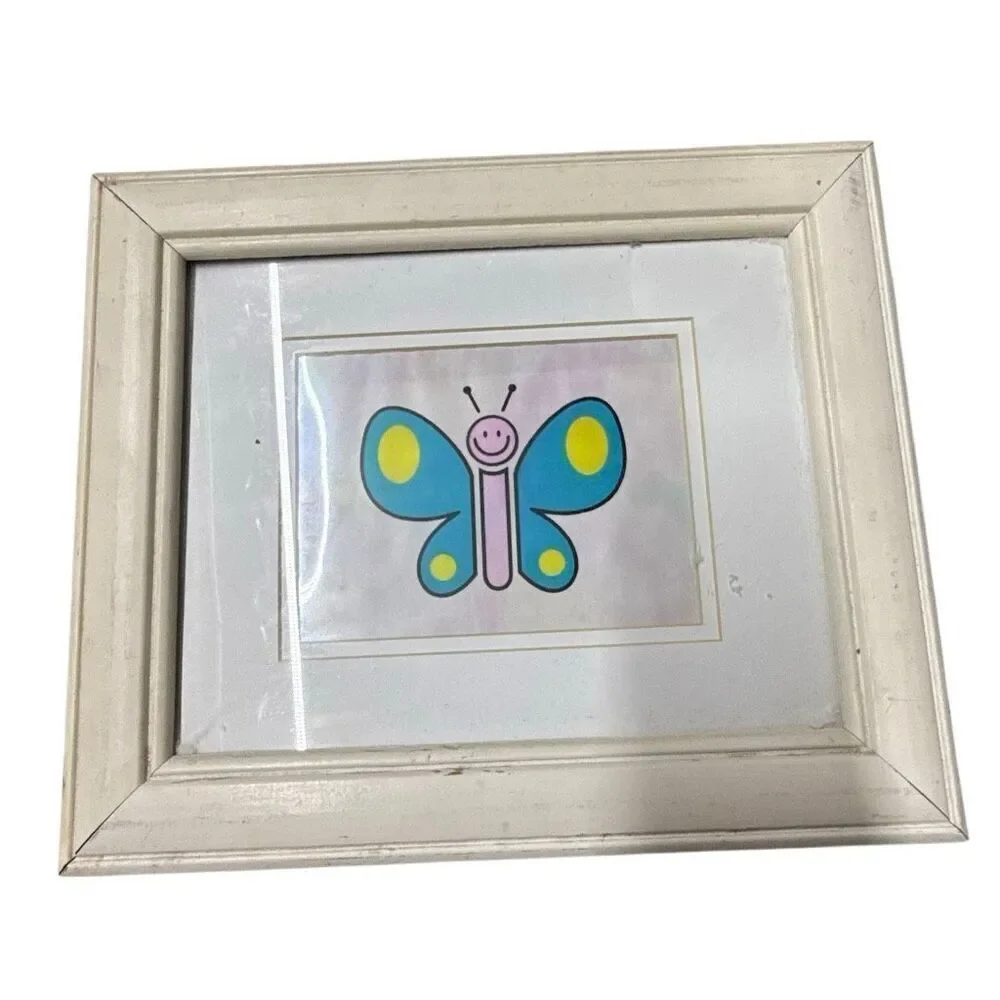 Butterfly & Honey Bee Artwork Picture Framed Decor 12.5